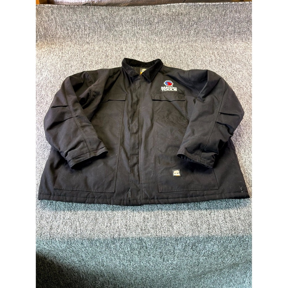 Berne Matco Tools Chore Jacket Mens 5XL Black Duck Canvas Heavyweight Full Zip